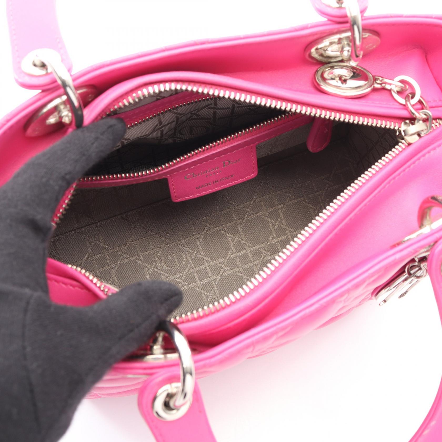 ディオール LADY DIOR レザー ハンドバッグ