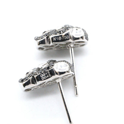 ジュエリー K18WG グリーンガーネットブラックダイヤモンドピアス