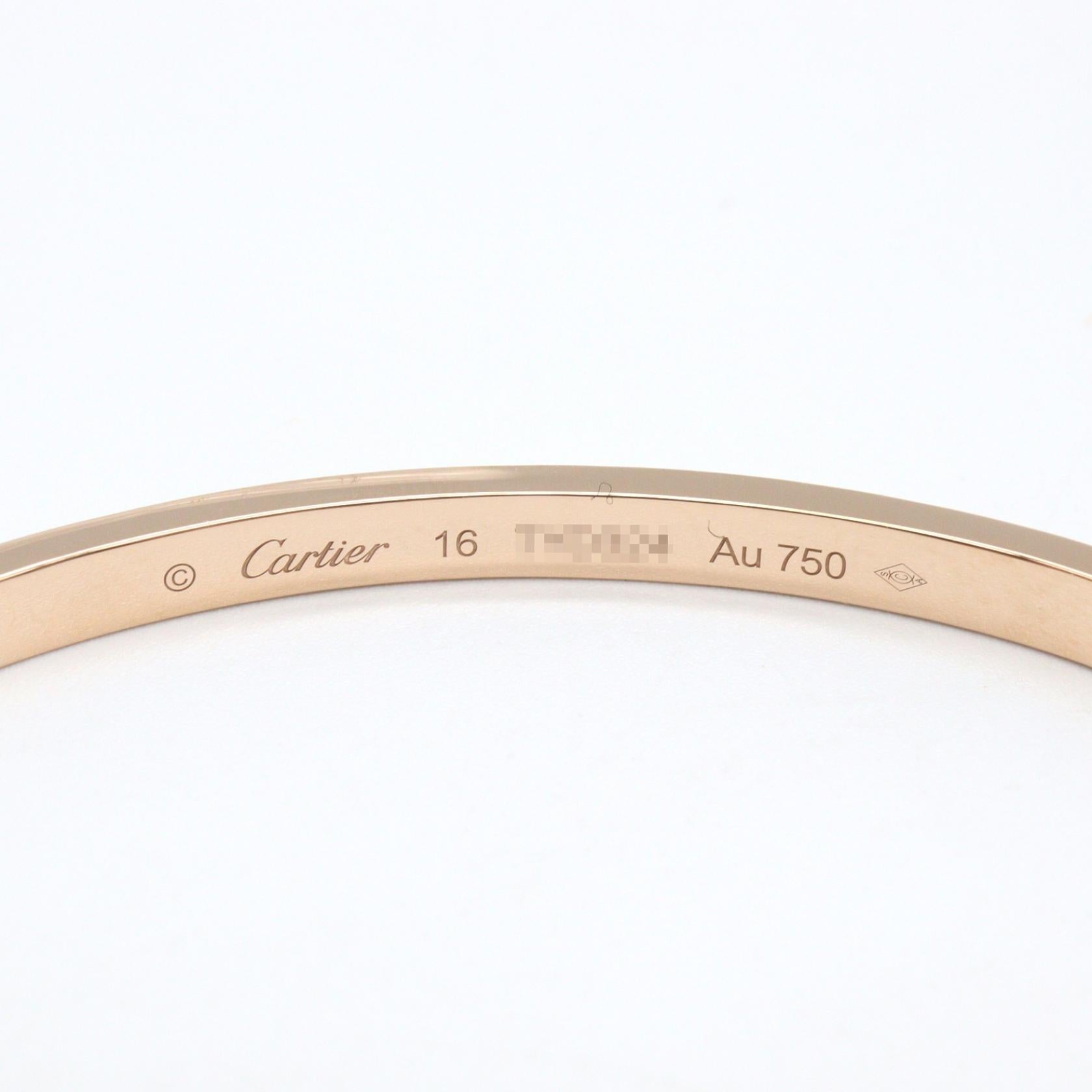 カルティエ ラブ Au750ピンクゴールド ダイヤモンドブレスレット 16号