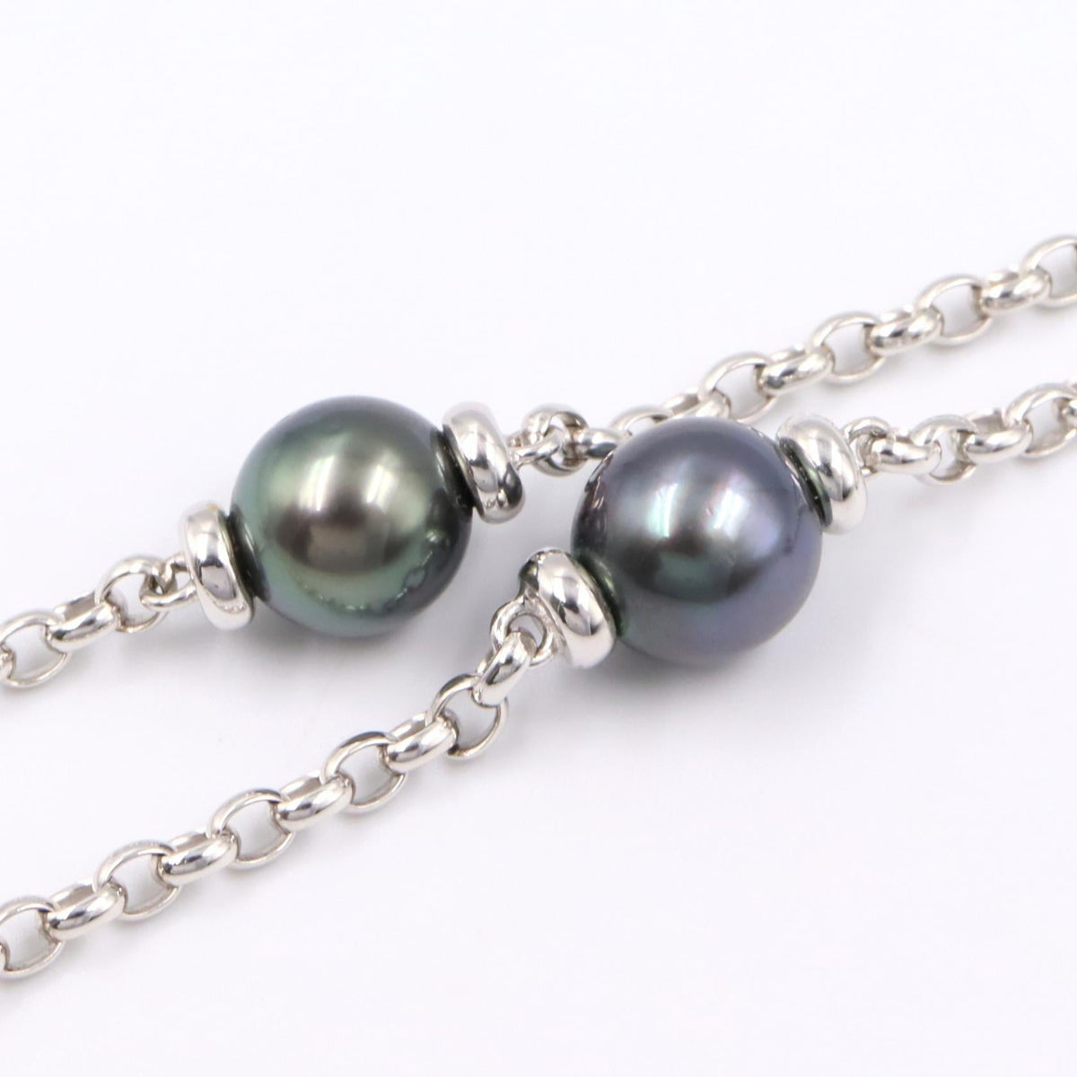 ミキモト K18WG ブラックパール ネックレス