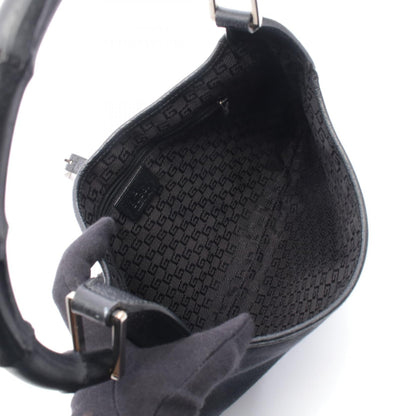 グッチ バンブージャッキー キャンバス レザー ショルダーバッグ
