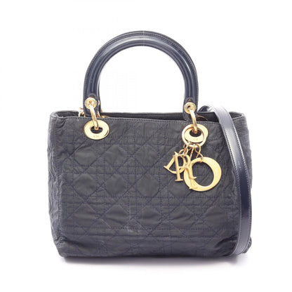クリスチャンディオール LADY DIOR ナイロン パテントレザー 2WAYハンドバッグ