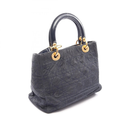 クリスチャンディオール LADY DIOR ナイロン パテントレザー 2WAYハンドバッグ