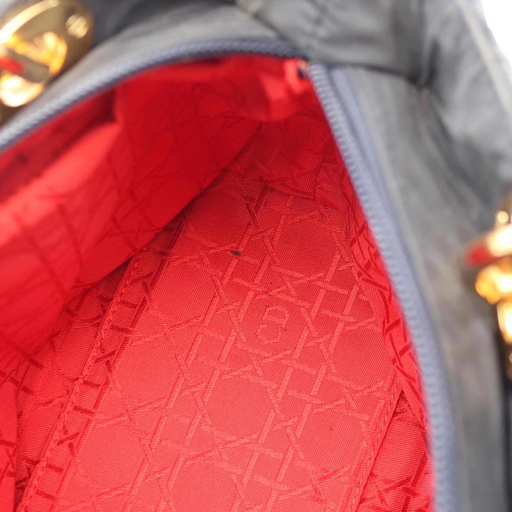 クリスチャンディオール LADY DIOR ナイロン パテントレザー 2WAYハンドバッグ