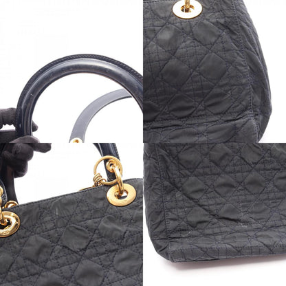 クリスチャンディオール LADY DIOR ナイロン パテントレザー 2WAYハンドバッグ