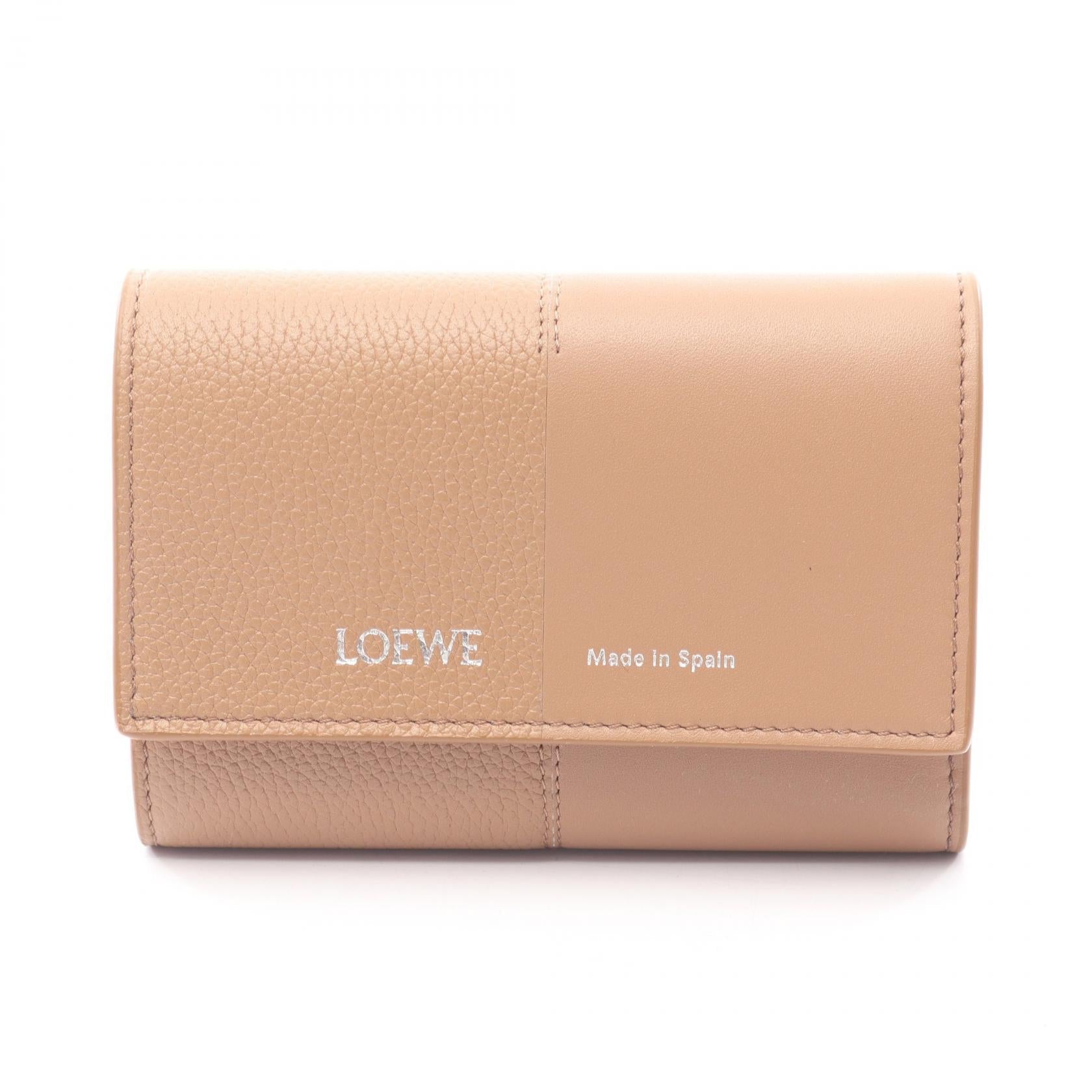 ロエベ バーティカルウォレットスモール レザー三つ折り財布