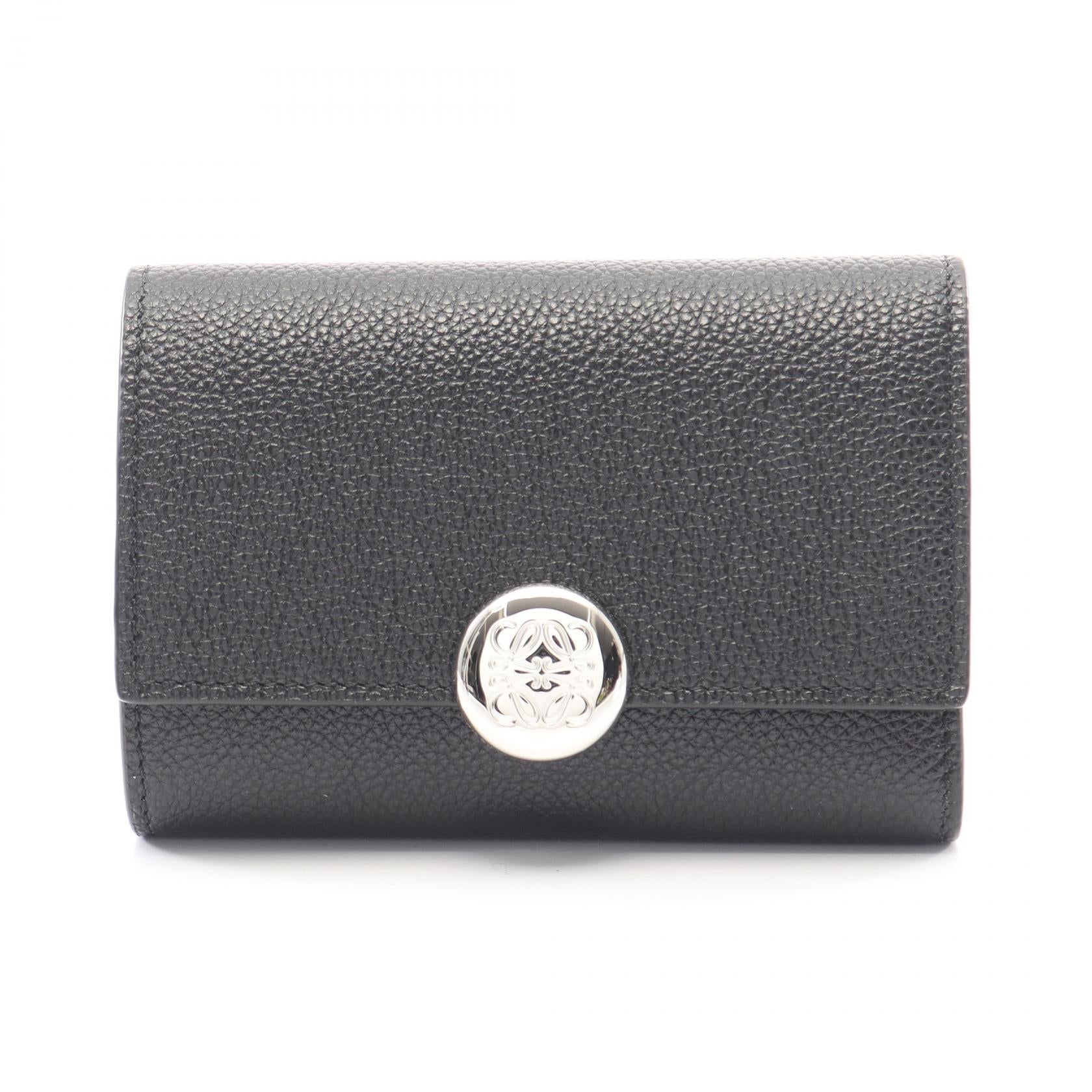 ロエベ Pebble Small Vertical Wallet レザー三つ折り財布