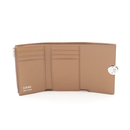 ロエベ ぺブル スモール バーティカル ウォレット レザー 三つ折り財布