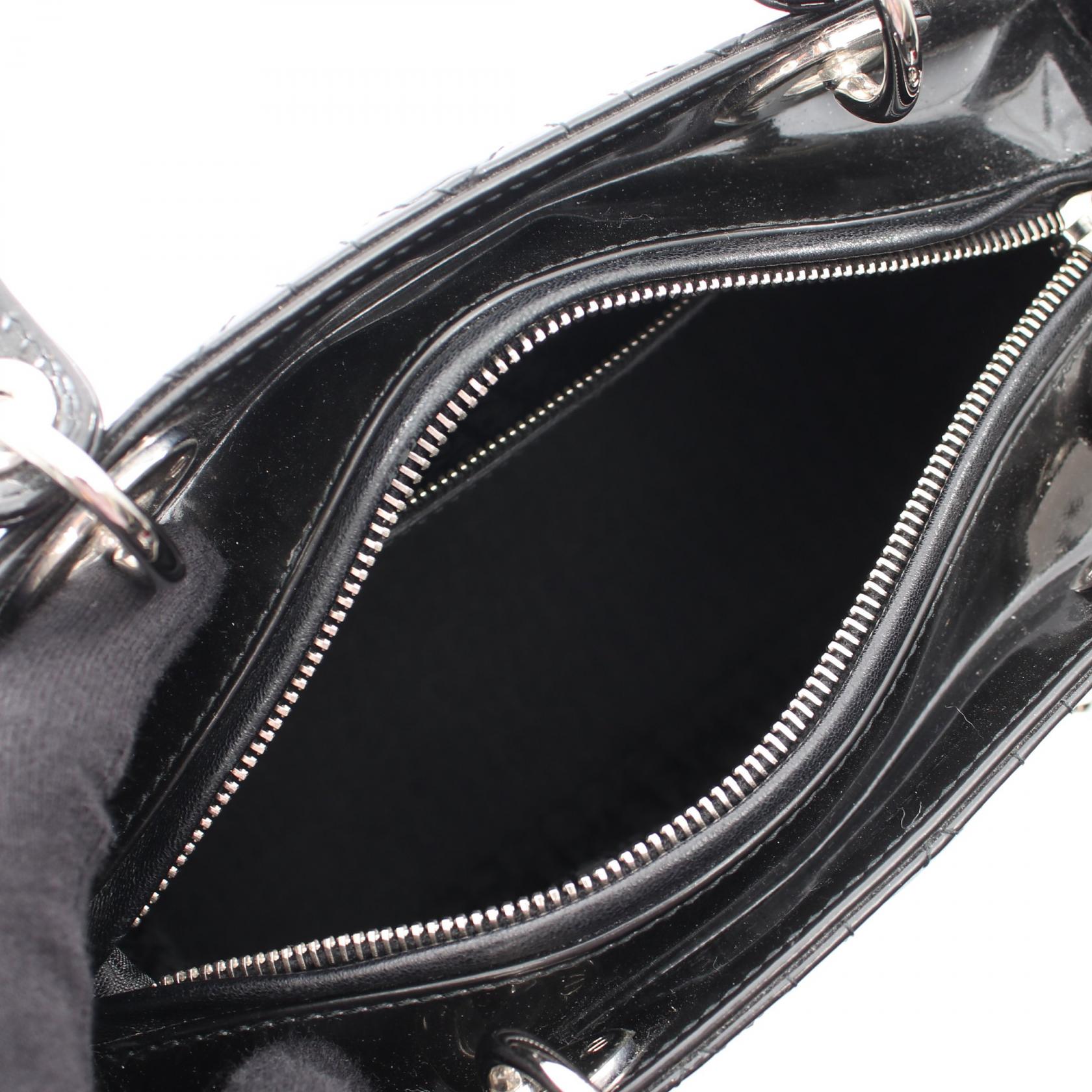 クリスチャンディオール LADY DIOR カナージュ パテントレザー 2wayハンドバッグ