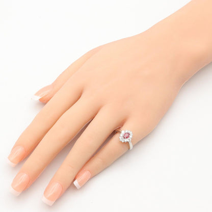 ジュエリー Pt900 エメラルドカットルビー ダイヤモンド リング
