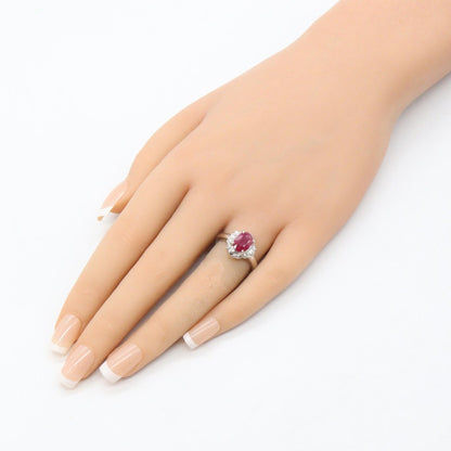 ジュエリー プラチナ ダイヤモンド ルビー リング