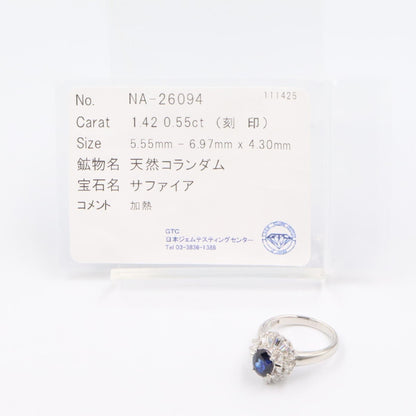 ジュエリー Pt900プラチナ サファイア ダイヤモンド リング
