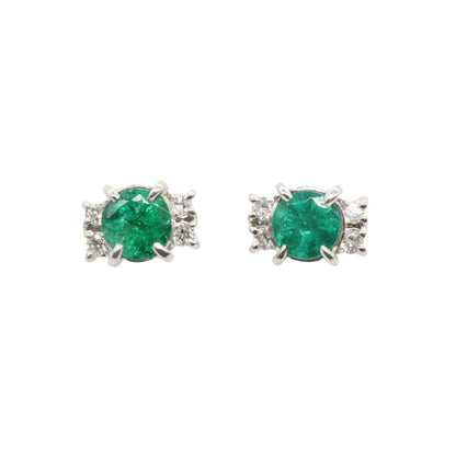 ジュエリー Pt900プラチナ エメラルド ダイヤモンド ピアス