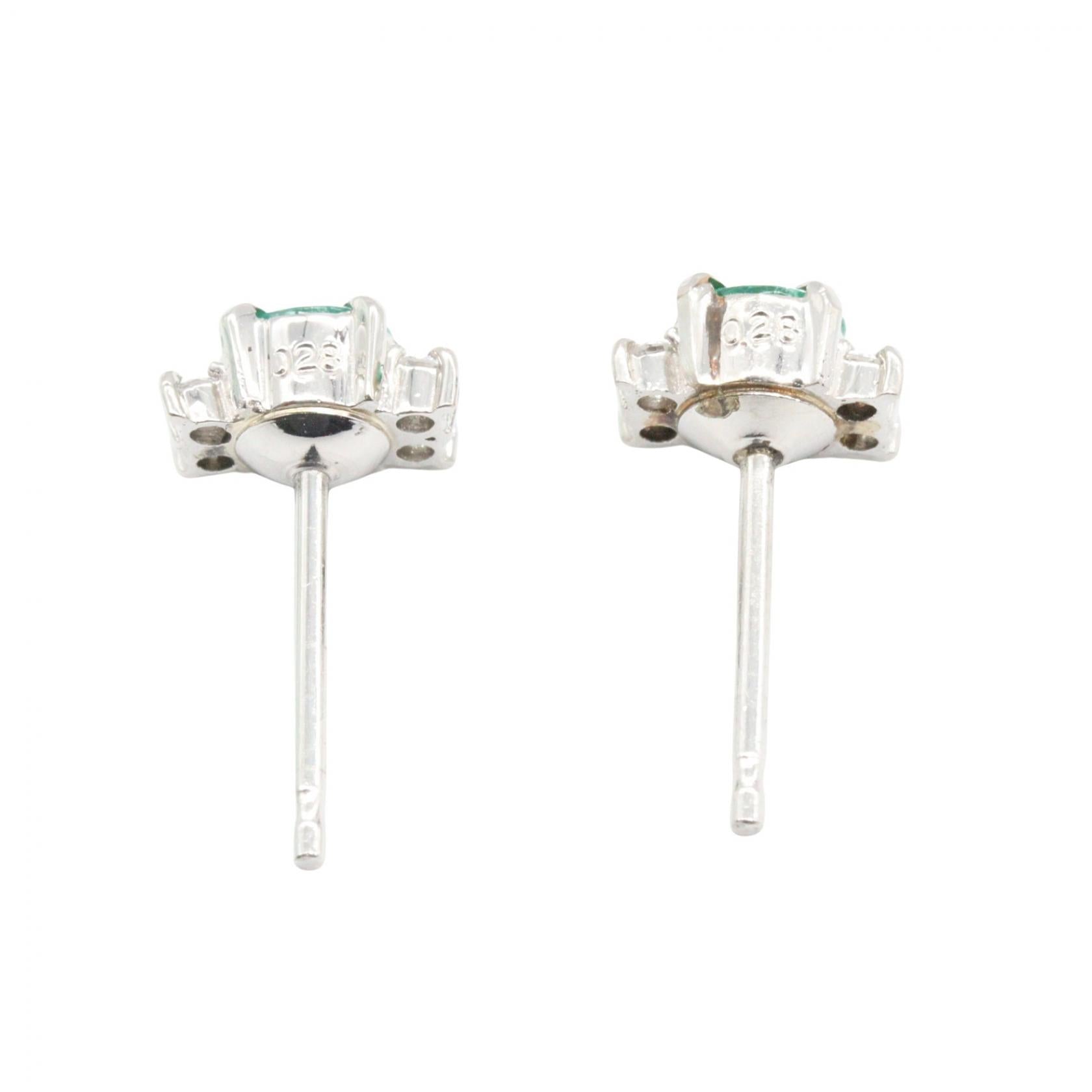 ジュエリー Pt900プラチナ エメラルド ダイヤモンド ピアス