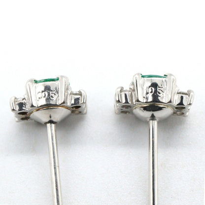 ジュエリー Pt900プラチナ エメラルド ダイヤモンド ピアス