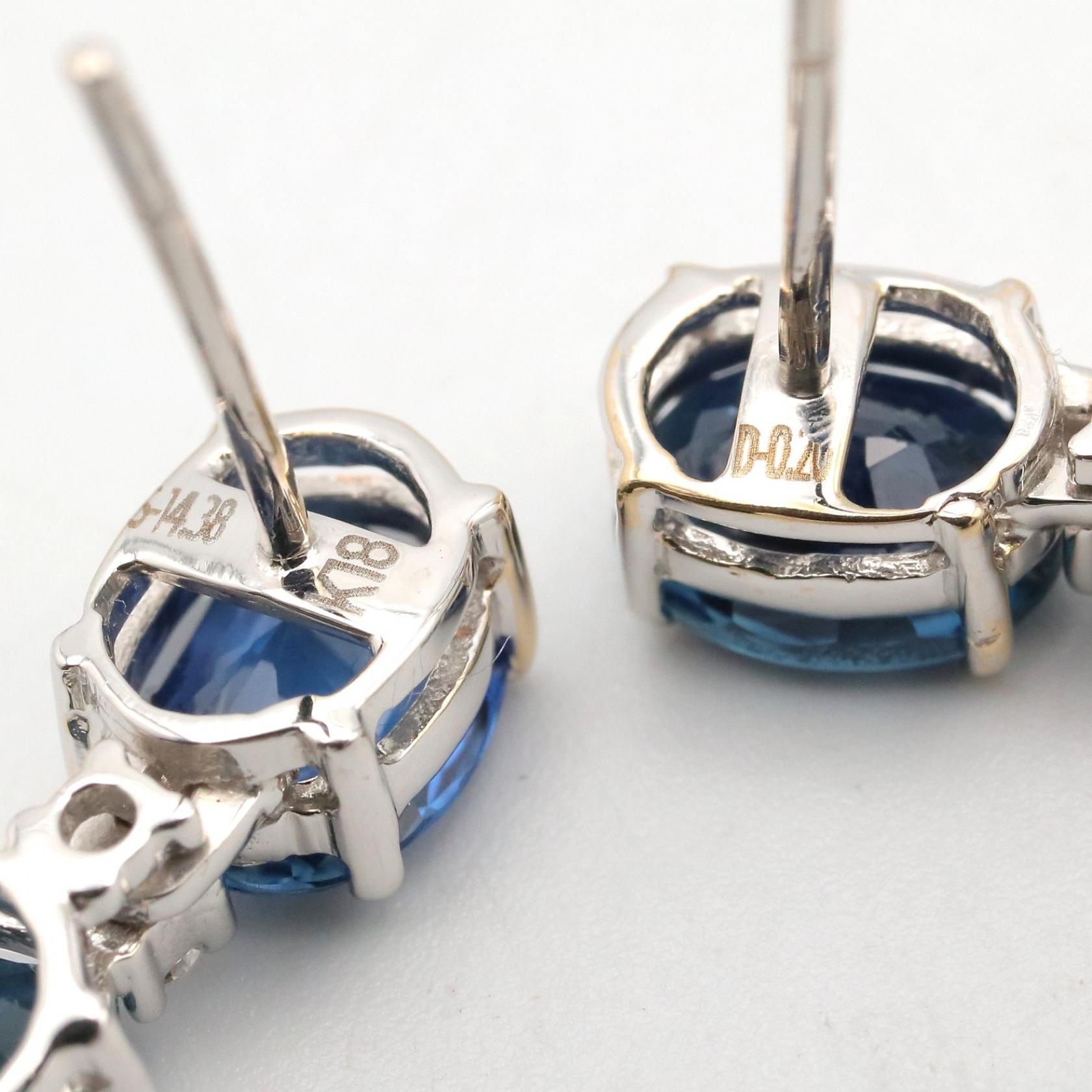 ジュエリー Au750 ダイヤモンド サファイア ピアス