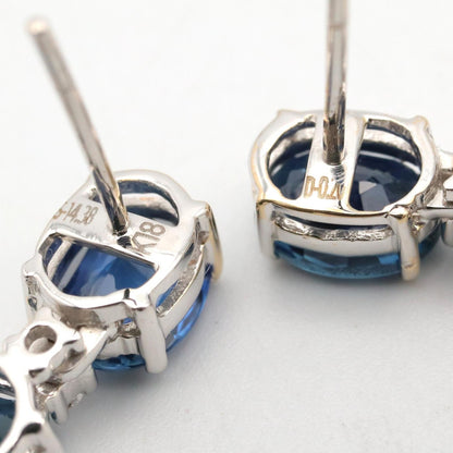 ジュエリー Au750 ダイヤモンド サファイア ピアス