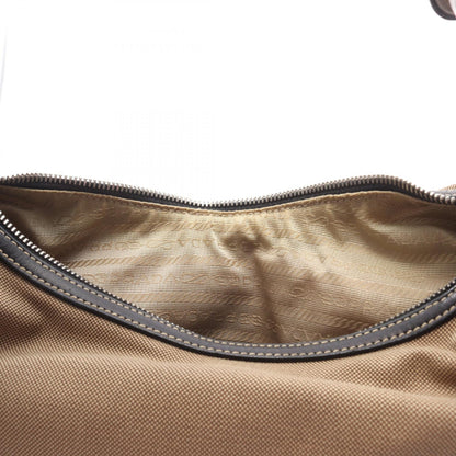 プラダ LOGO JACQUARD キャンバス レザー ショルダーバッグ