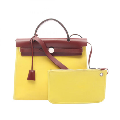 エルメス エールバッグジップPM トワルオフィシエ ヴァッシュハンター ハンドバッグ