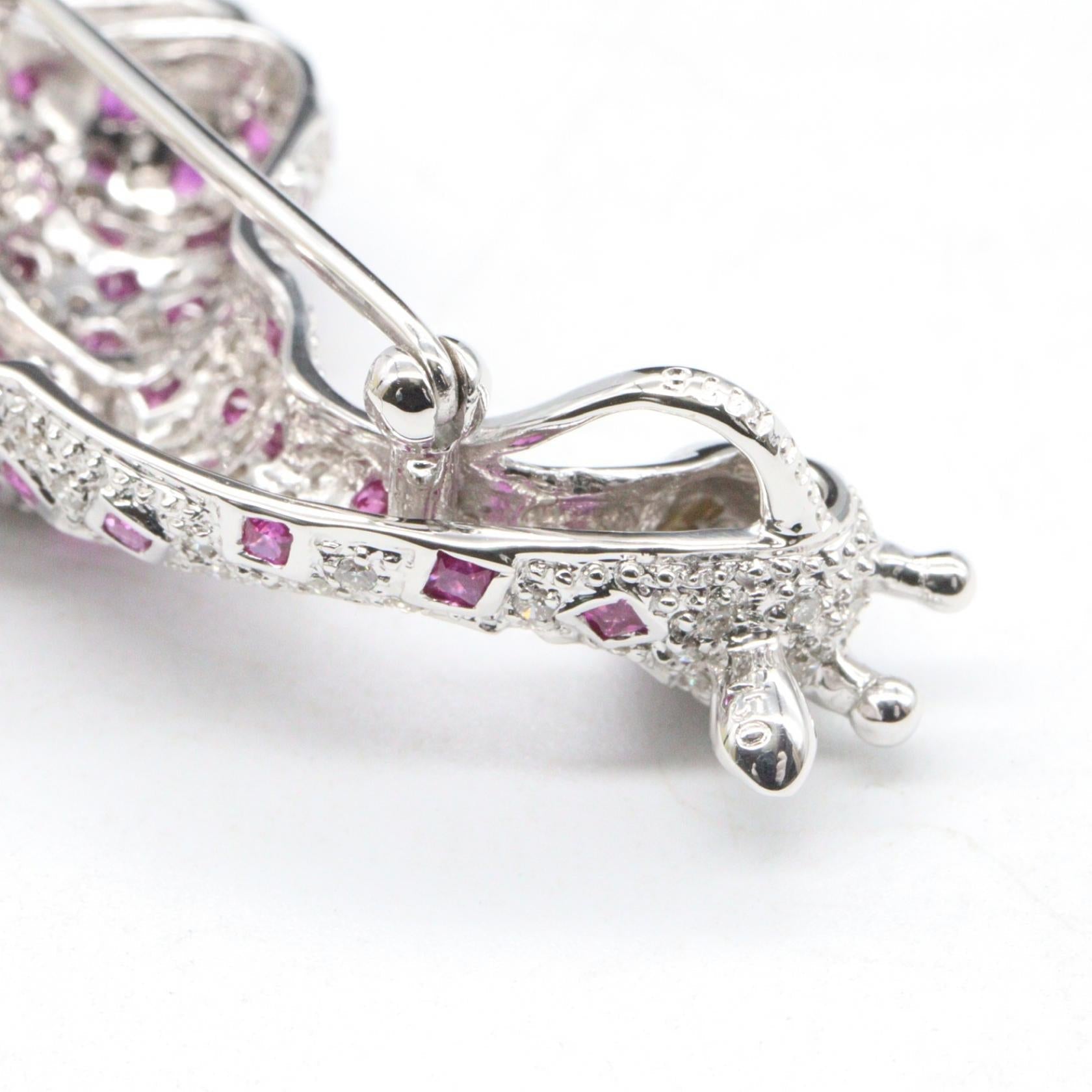 ジュエリー Au750ルビーダイヤブローチ