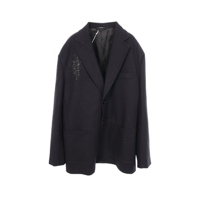 エルメス レザーパッチ ウールコート