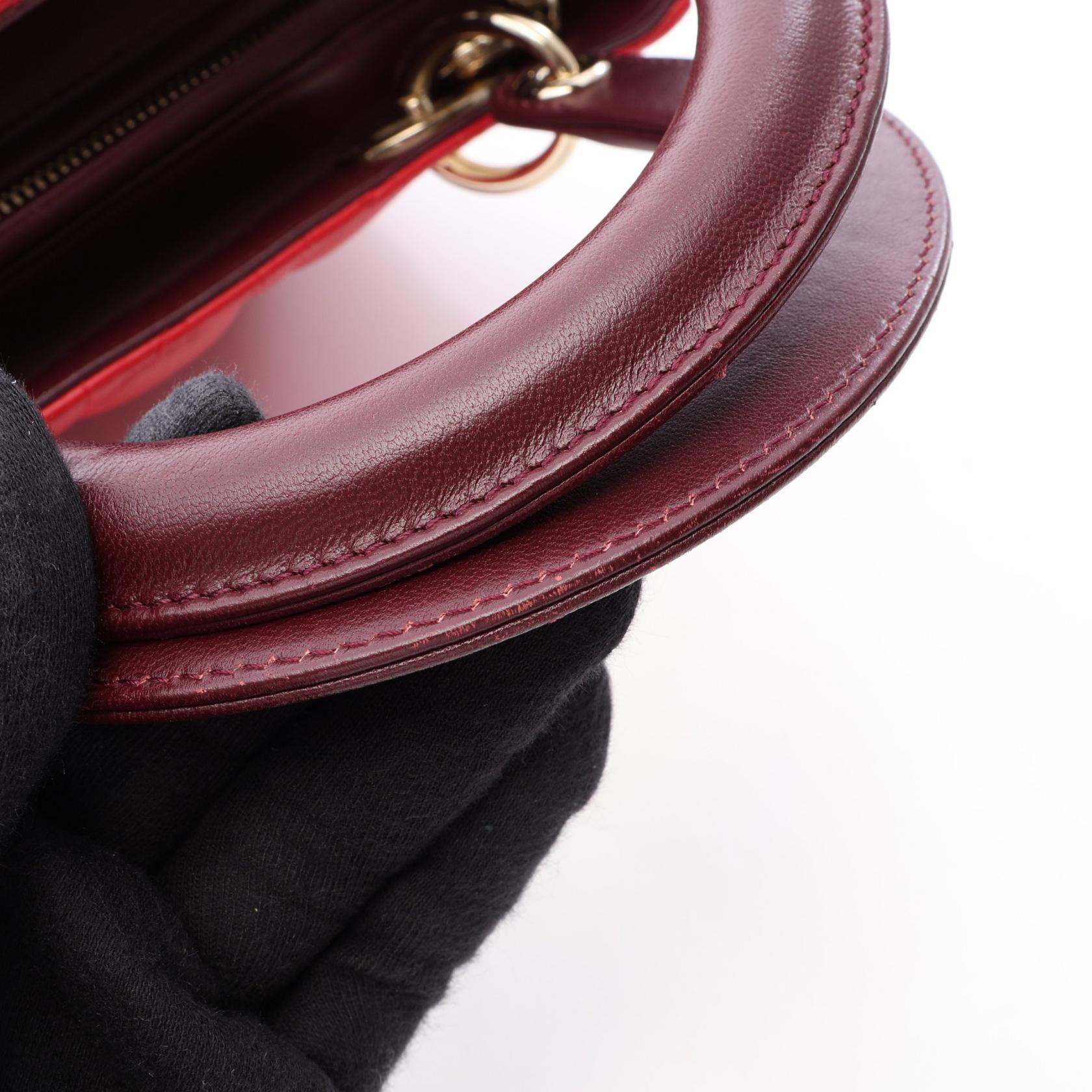 ディオール LADY DIOR ラムスキン 2WAYハンドバッグ