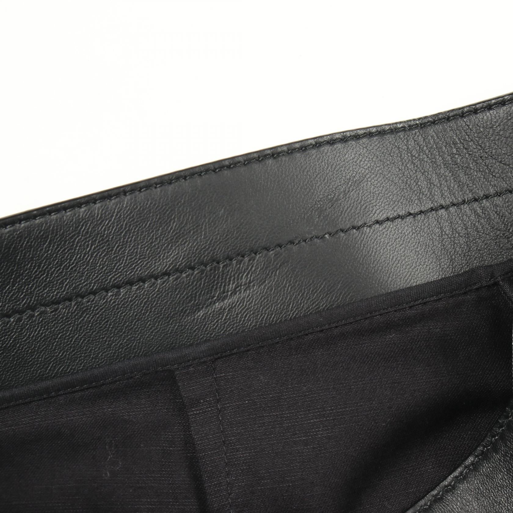ロエベ コットンラムレザースカート