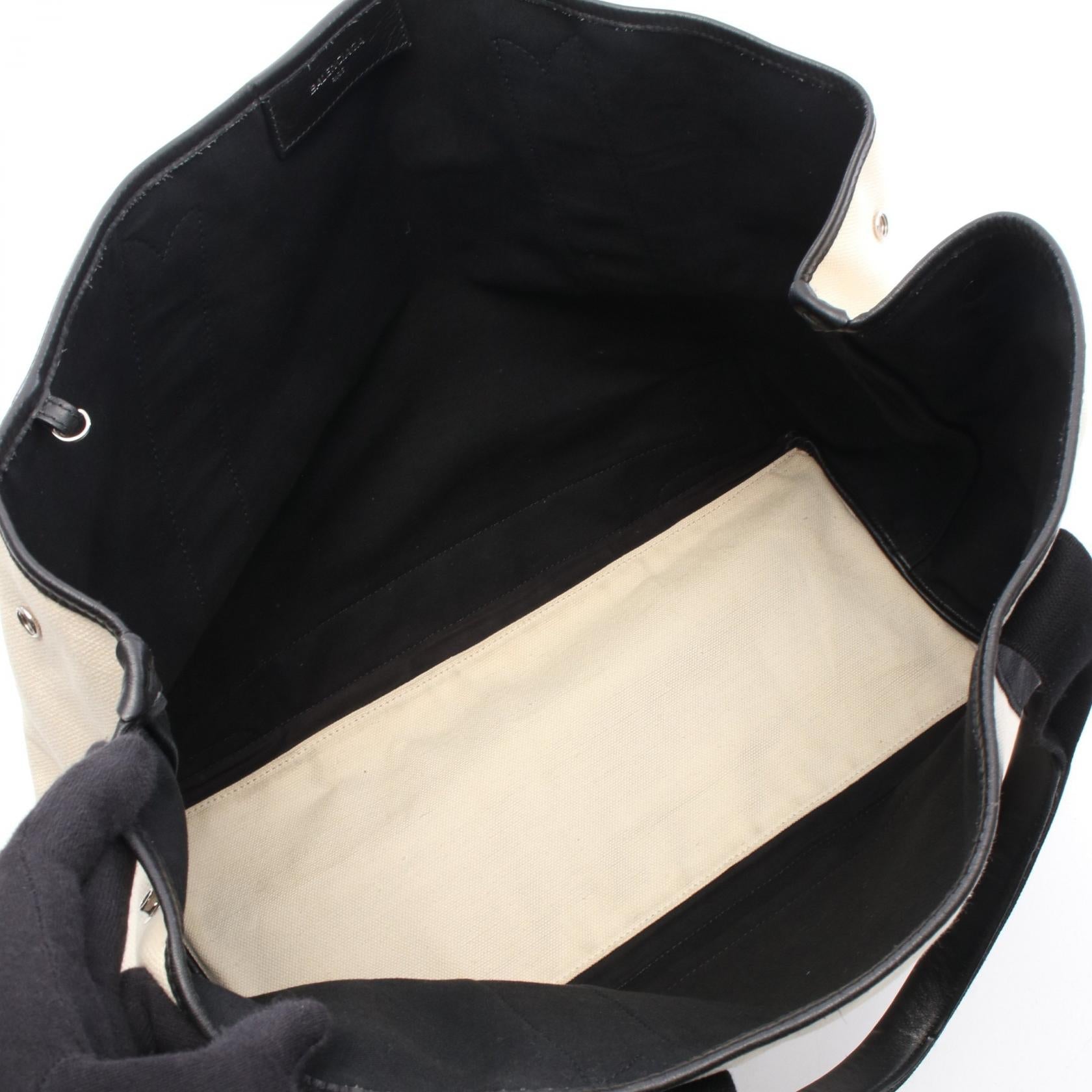 バレンシアガ NAVY CABAS キャンバス レザー トートバッグ