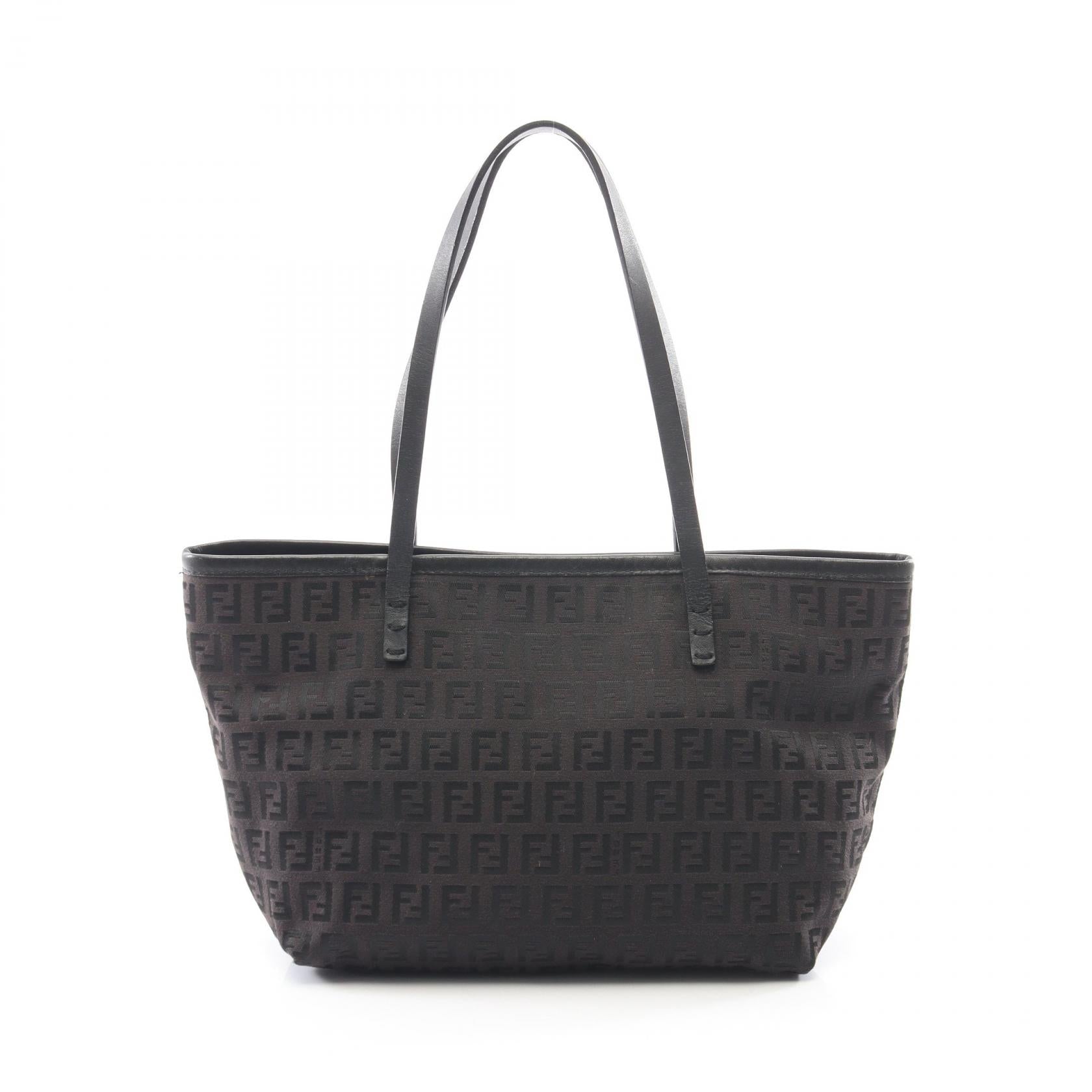 フェンディ ズッキーノ キャンバス レザー トートバッグ