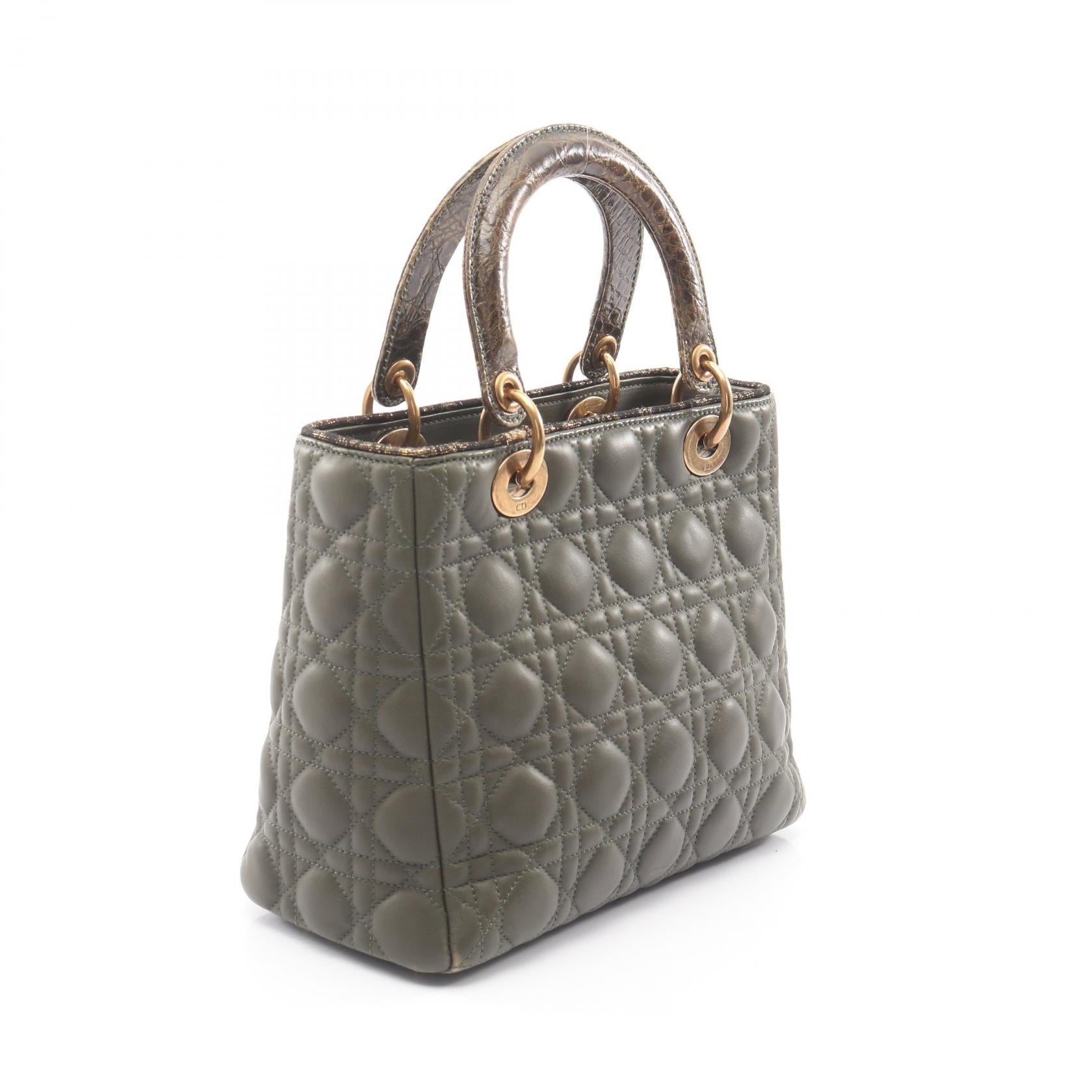 ディオール LADY DIOR レザー ハンドバッグ