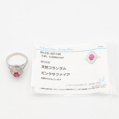 ジュエリー Pt900 ダイヤモンド ピンクサファイア リング