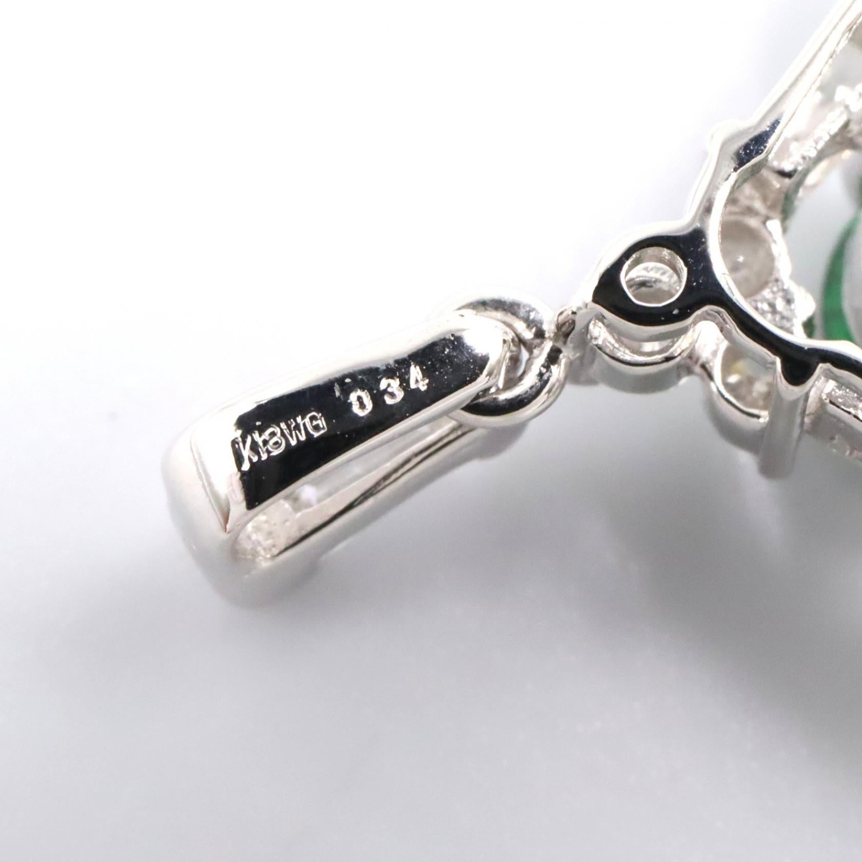 ジュエリー グリーンガーネット ダイヤモンド Au750 ペンダントトップ