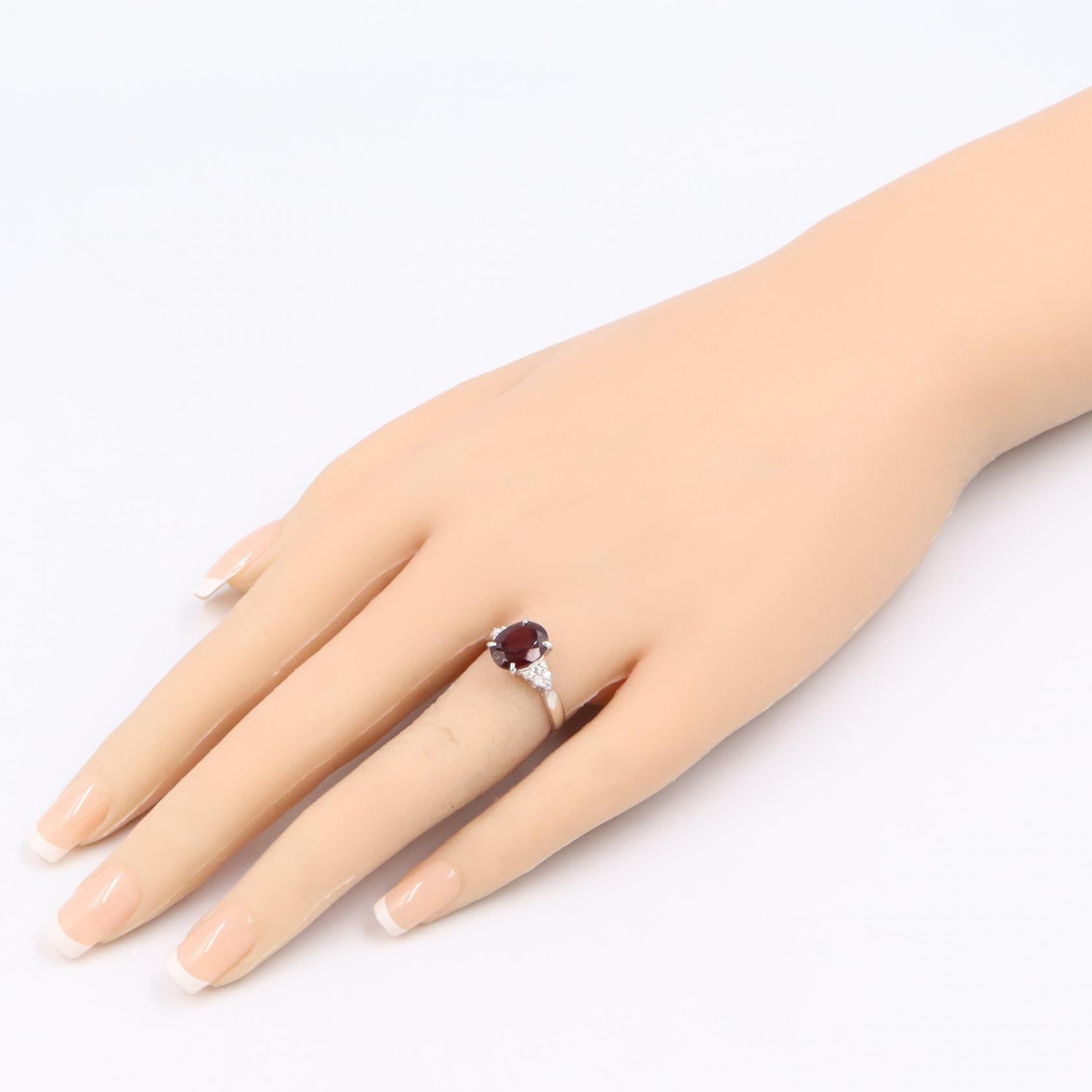 ジュエリー プラチナ ガーネット ダイヤモンド リング