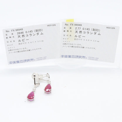 ジュエリー Pt900ルビーダイヤモンドイヤリング