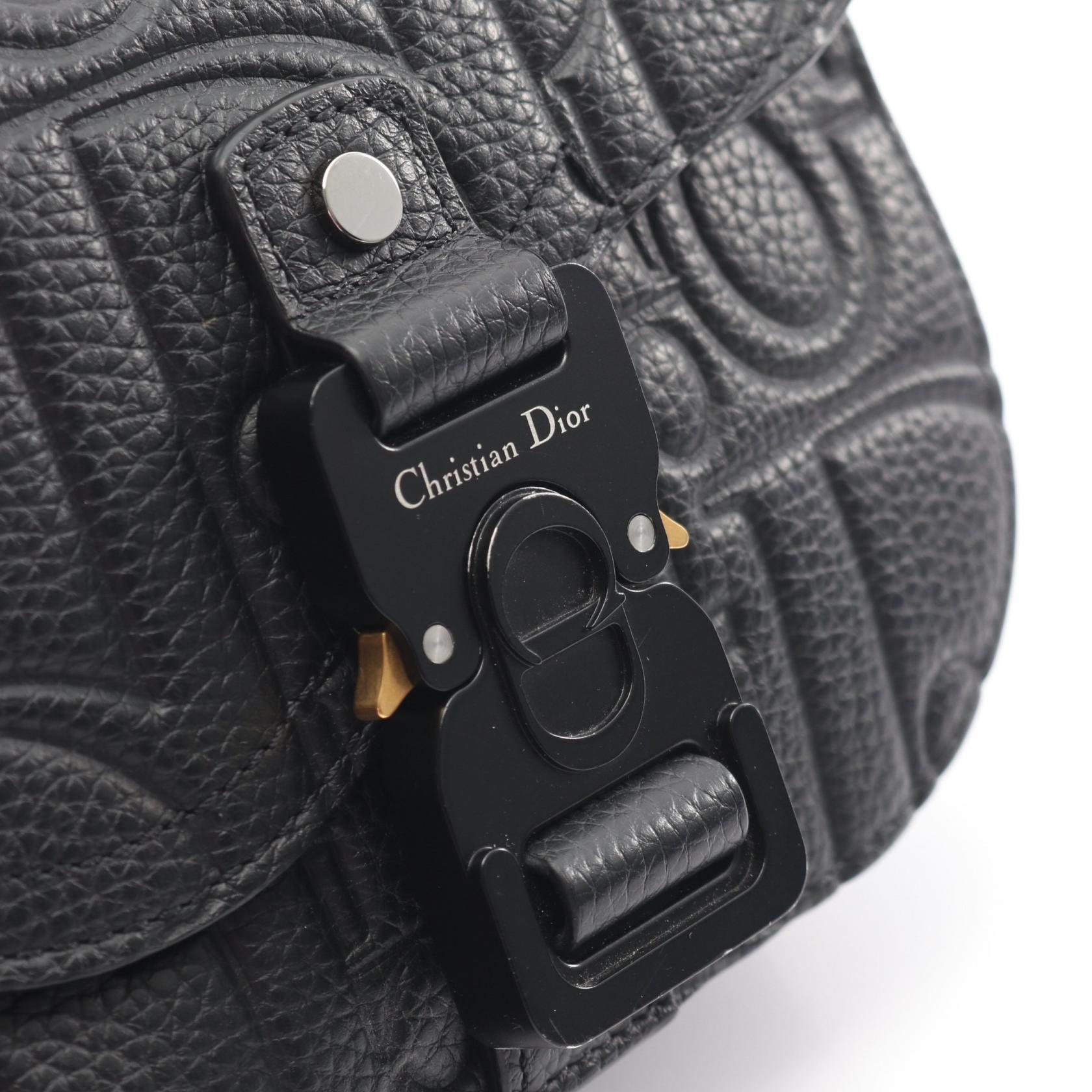 クリスチャンディオール SADDLE メッセンジャー ミニ グラビティ レザー ショルダーバッグ