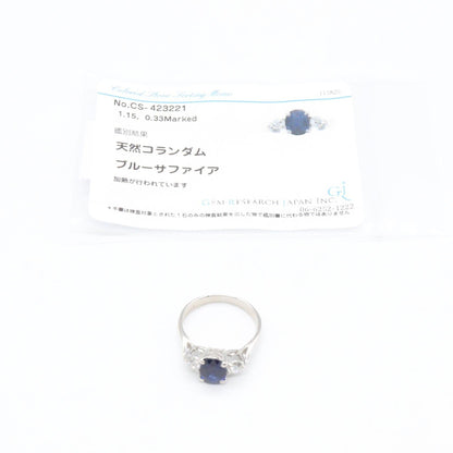 ジュエリー Pt900プラチナ サファイア ダイヤモンドリング