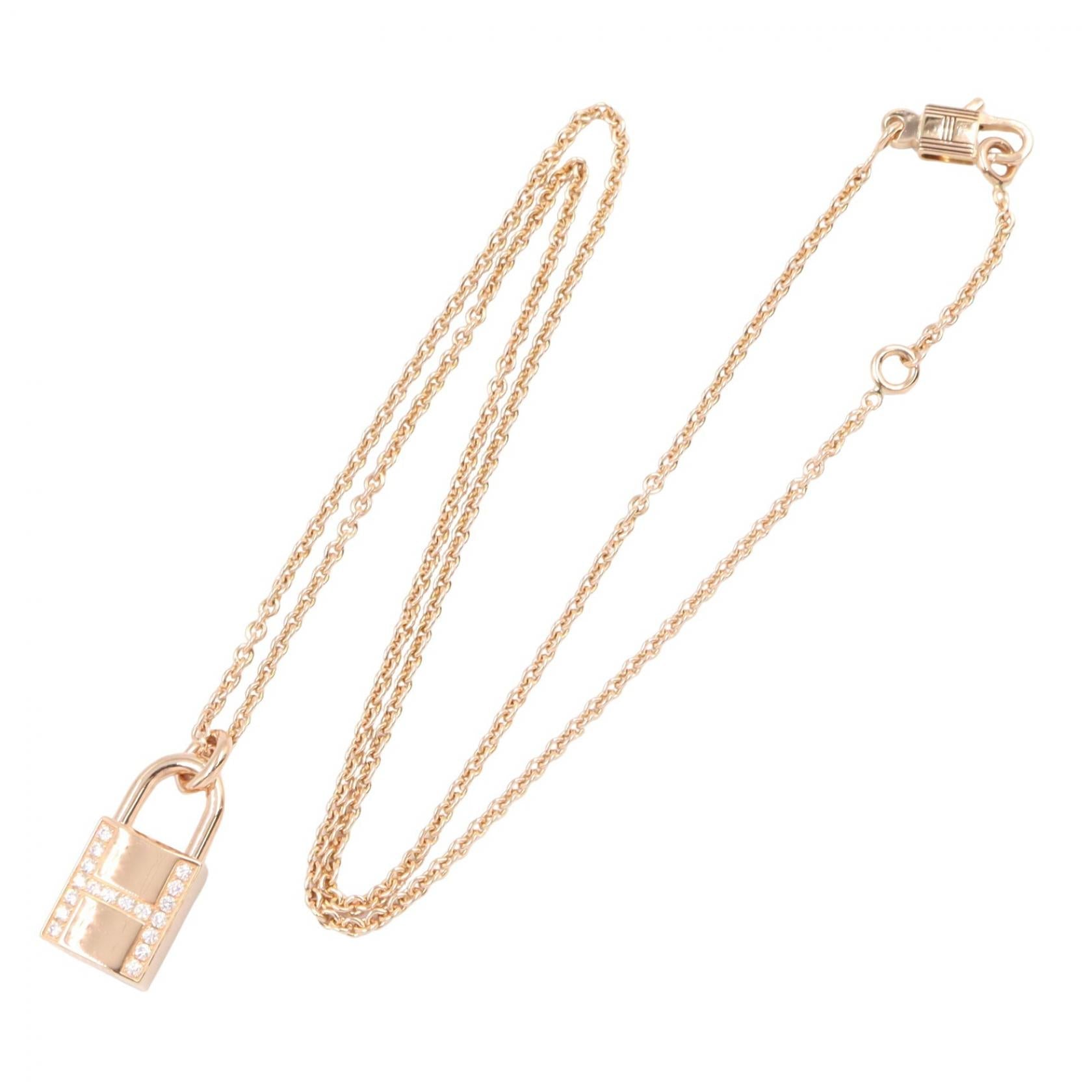 エルメス アミュレットカデナ K18PG ダイヤモンド ネックレス