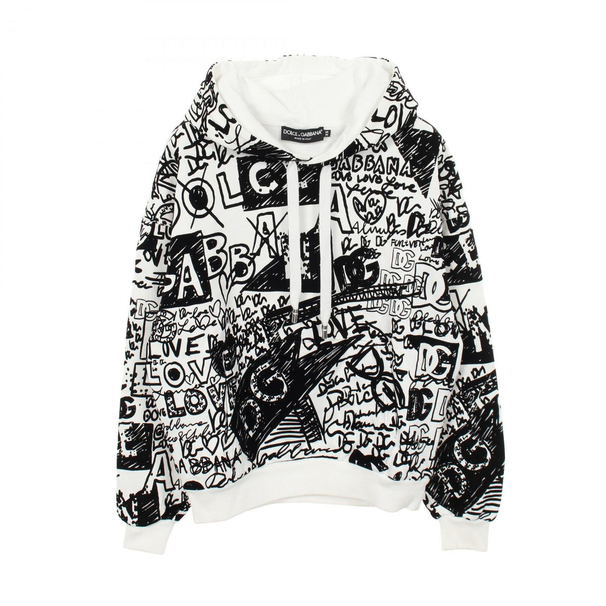 ドルチェ＆ガッバーナ FLOCKED GRAFFITI PRINT コットンパーカー
