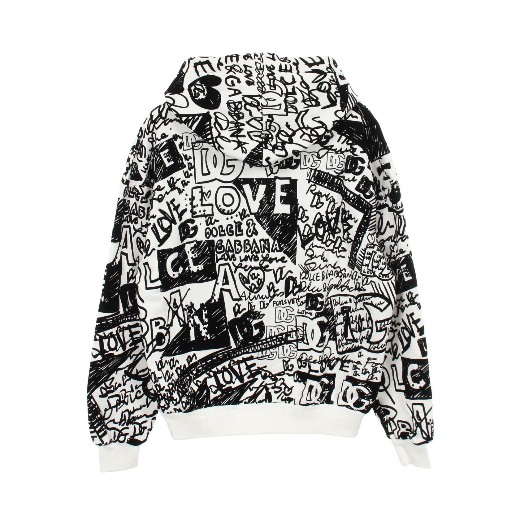 ドルチェ＆ガッバーナ FLOCKED GRAFFITI PRINT コットンパーカー