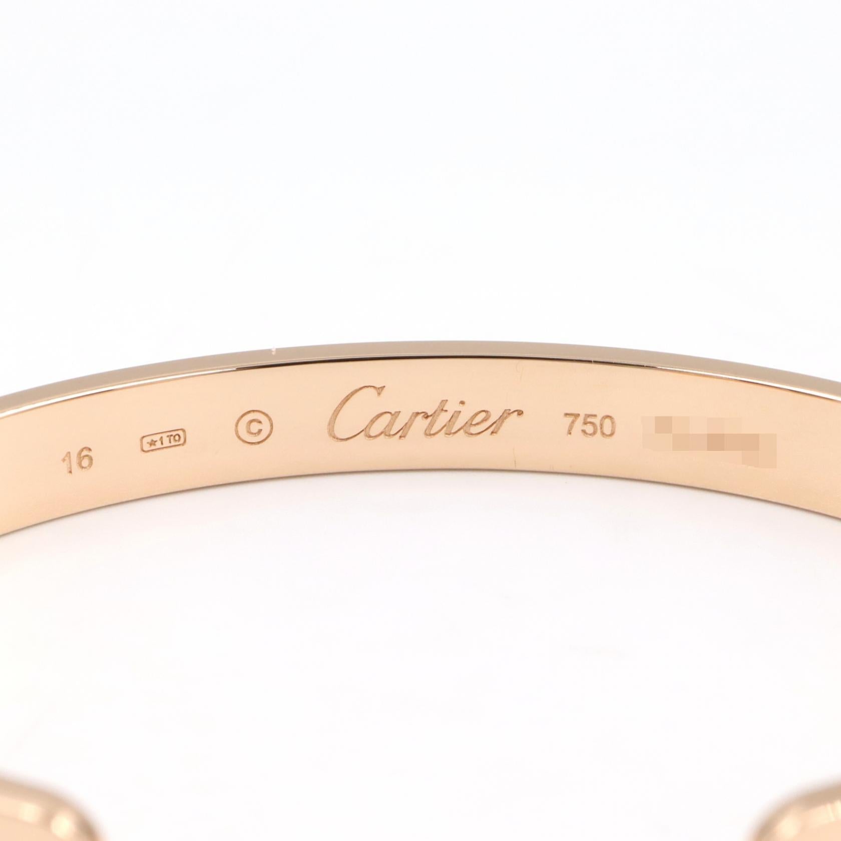 カルティエ ラブ Au750 ブレスレット 16号