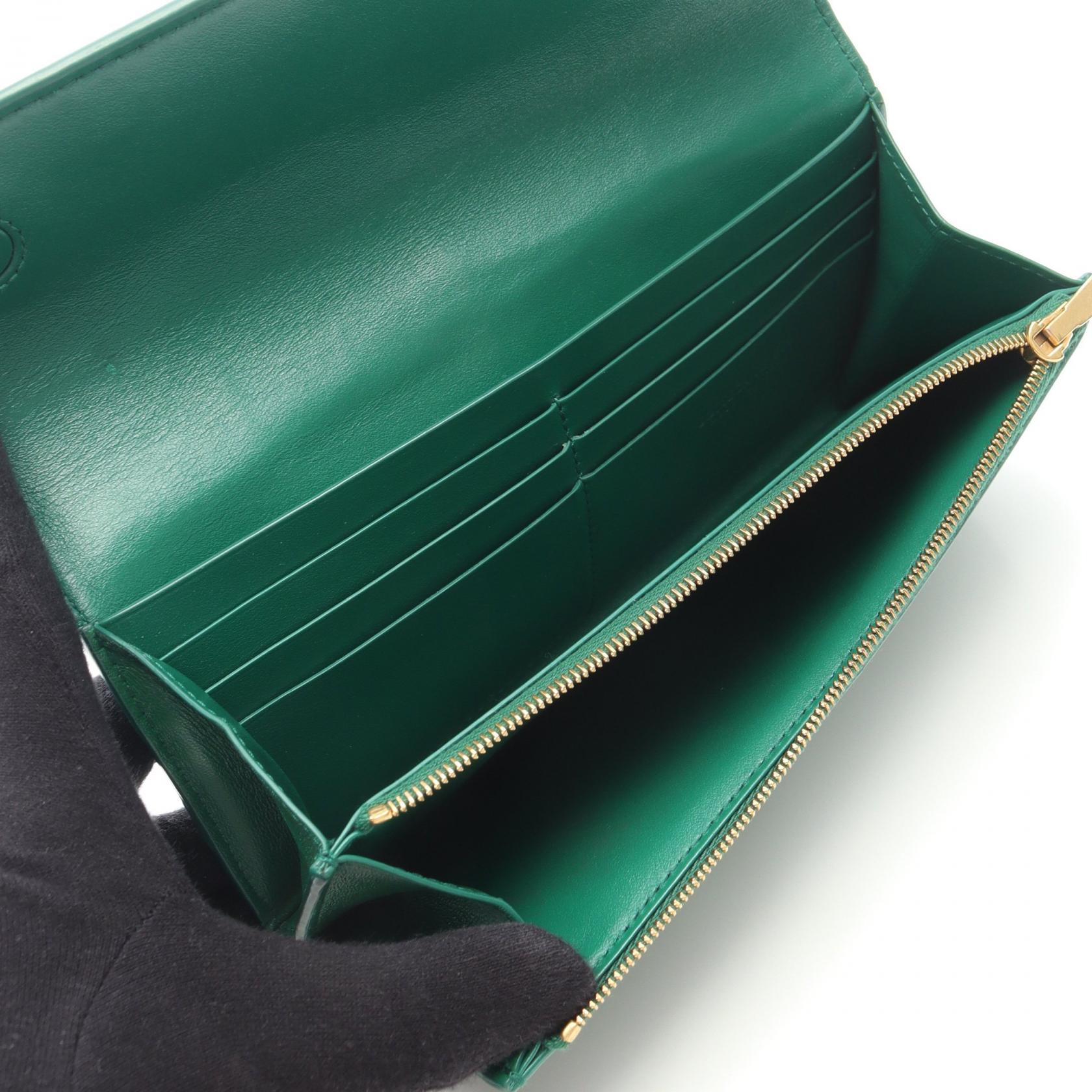 ボッテガヴェネタ カセット マキシイントレチャート レザー 長財布