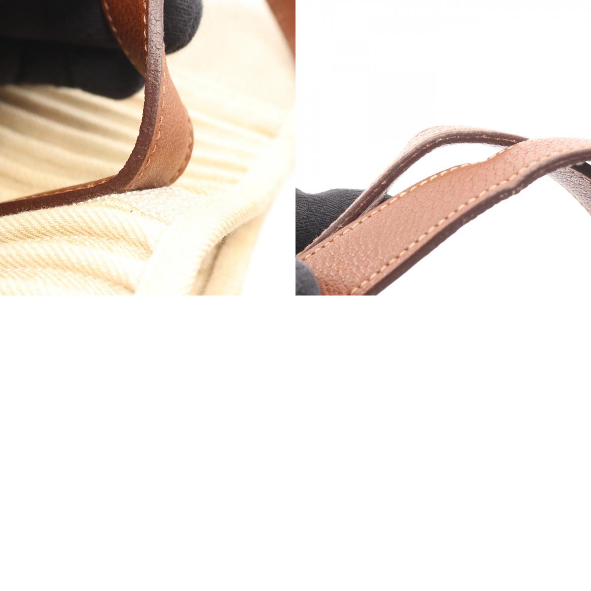 エルメス カバスカリカット キャンバス レザー トートバッグ