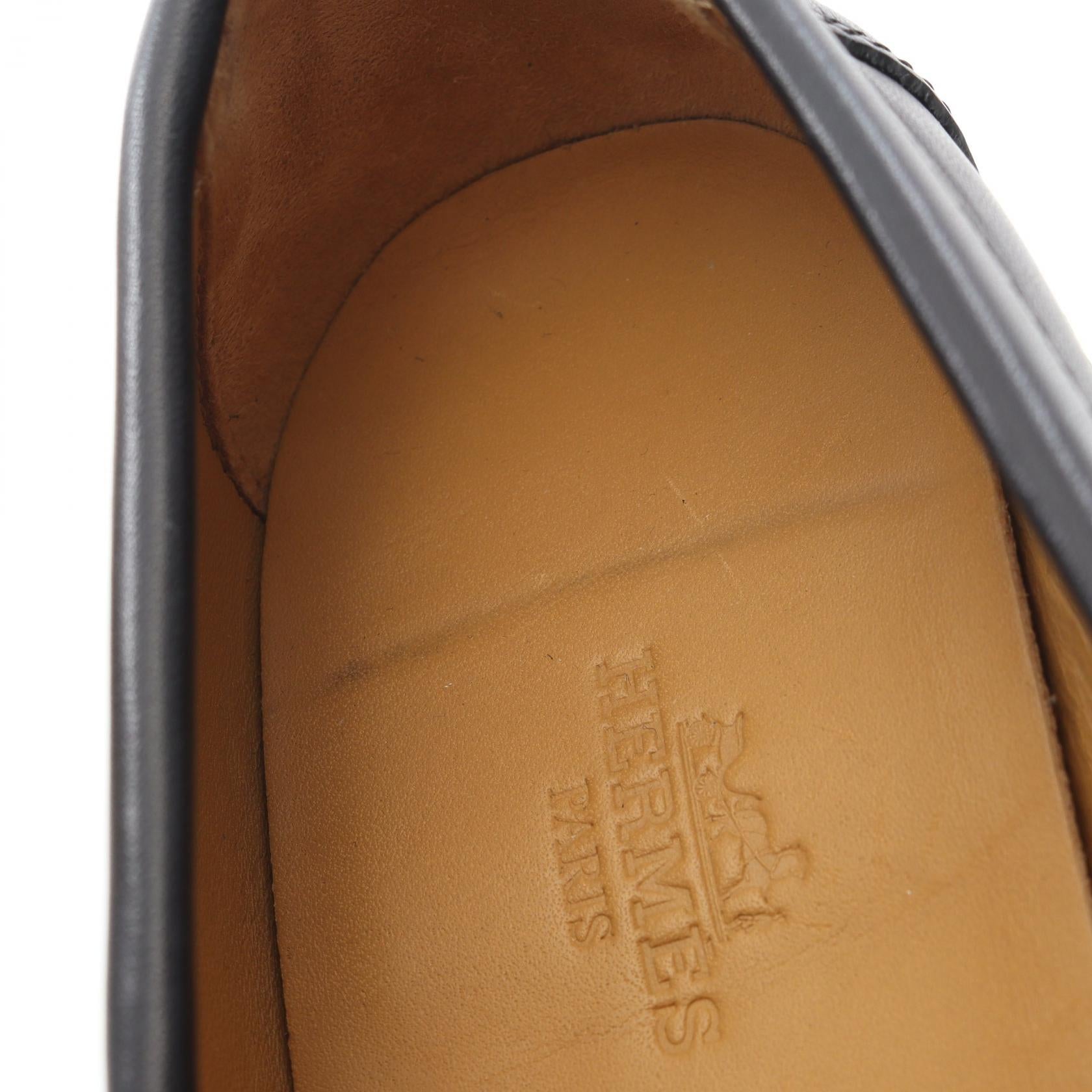 エルメス 厚底レザーローファー