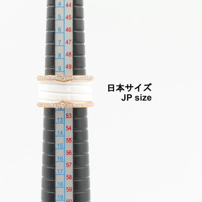 ブルガリ B-zero1 K18PG セラミック ダイヤモンド リング 10.5号
