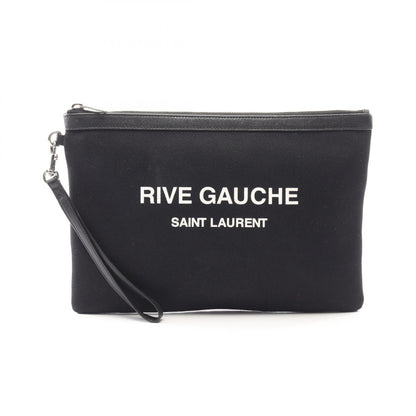 サンローランパリ RIVE GAUCHE キャンバスレザークラッチバッグ