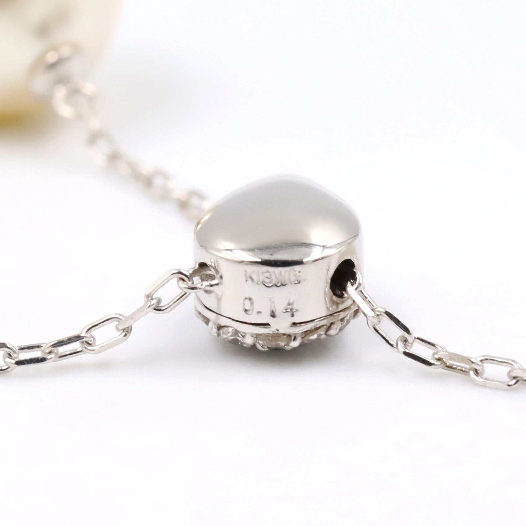 ジュエリー Au750ホワイトゴールド ダイヤモンド パール ネックレス