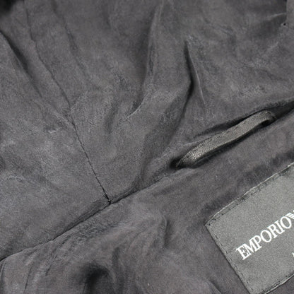 エンポリオアルマーニ ラムレザー フーデッドジャケット