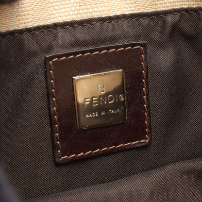 フェンディ ズッカ キャンバス レザー ショルダーバッグ