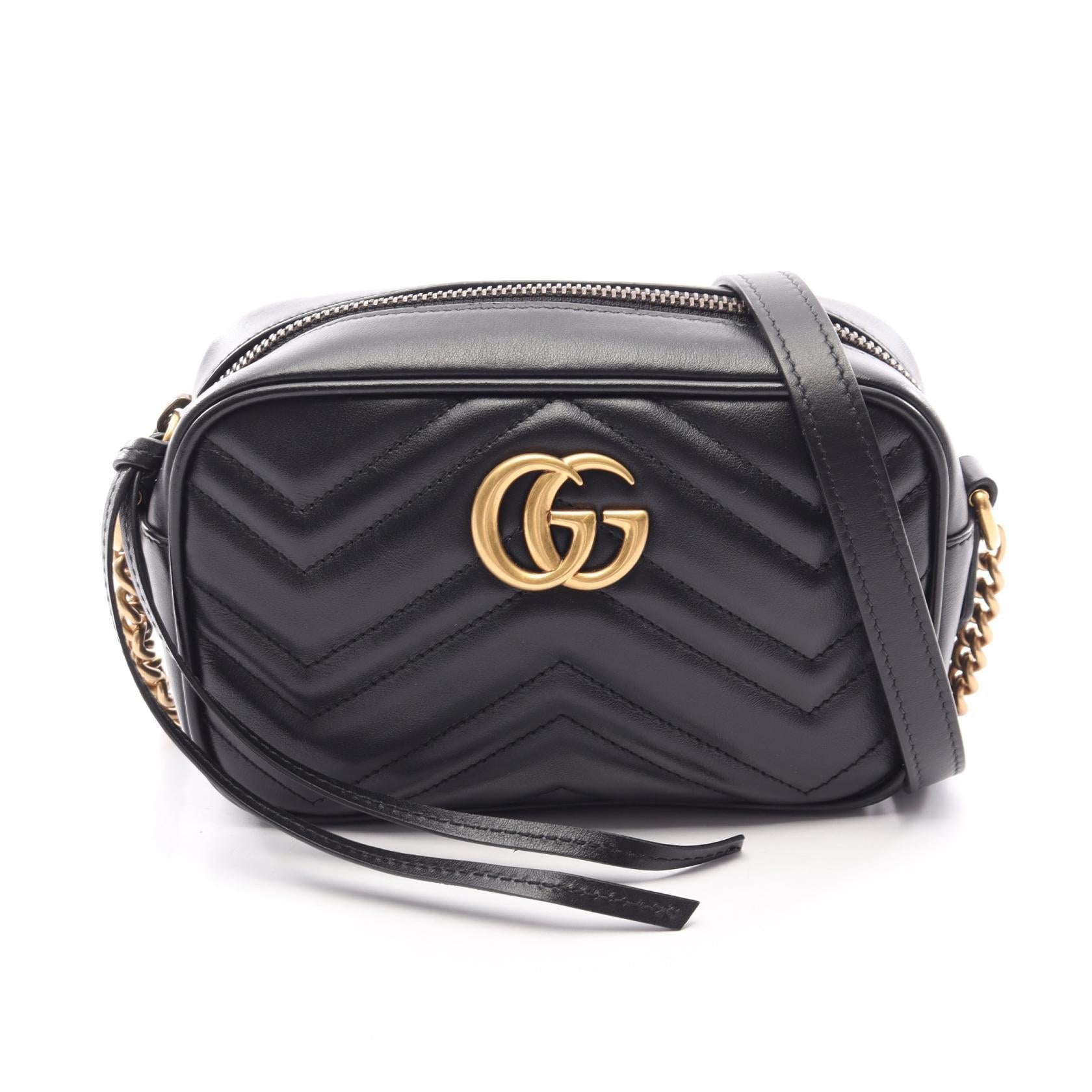 グッチ GGマーモント レザーショルダーバッグ
