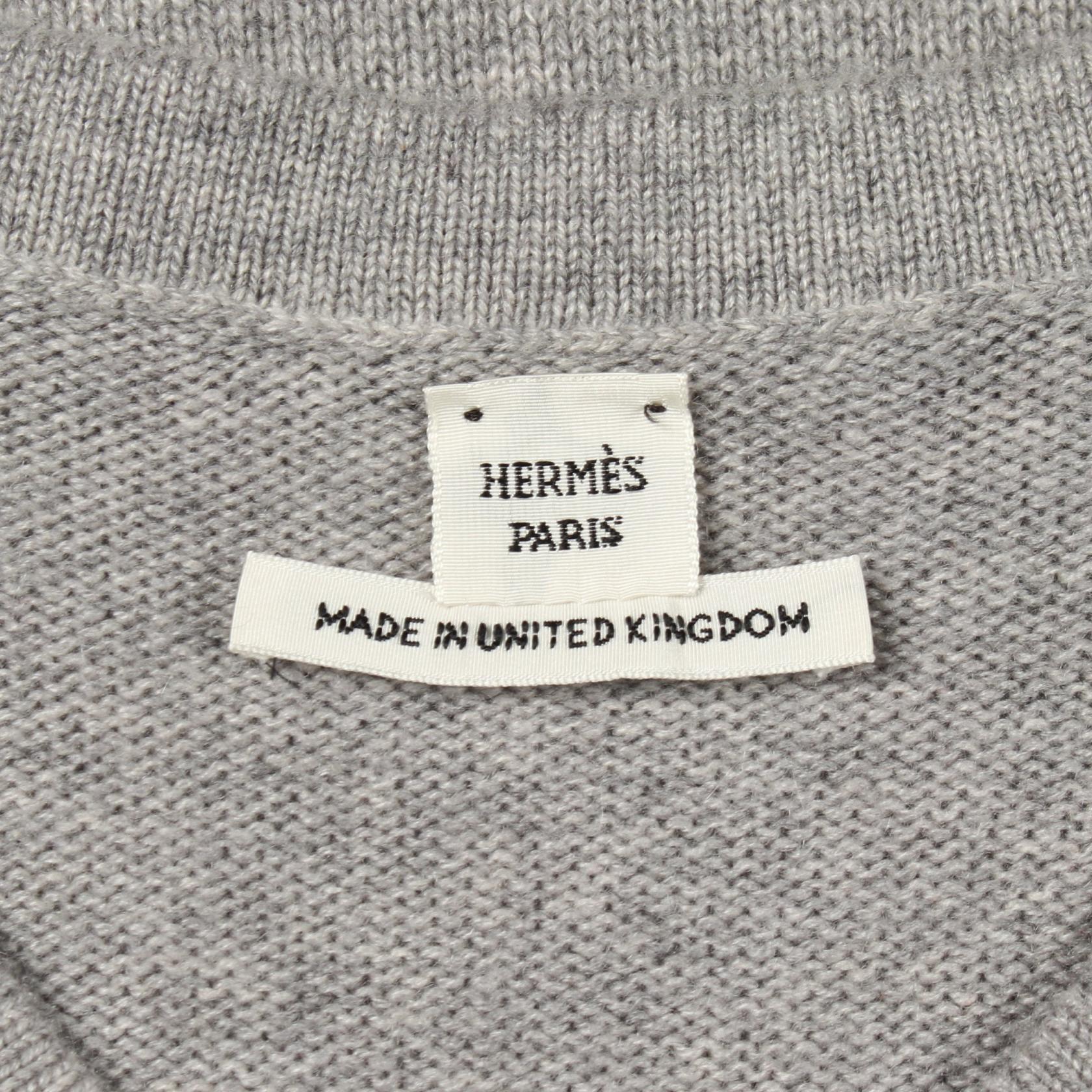 エルメス Vネックワンピース カシミヤ ワンピース36